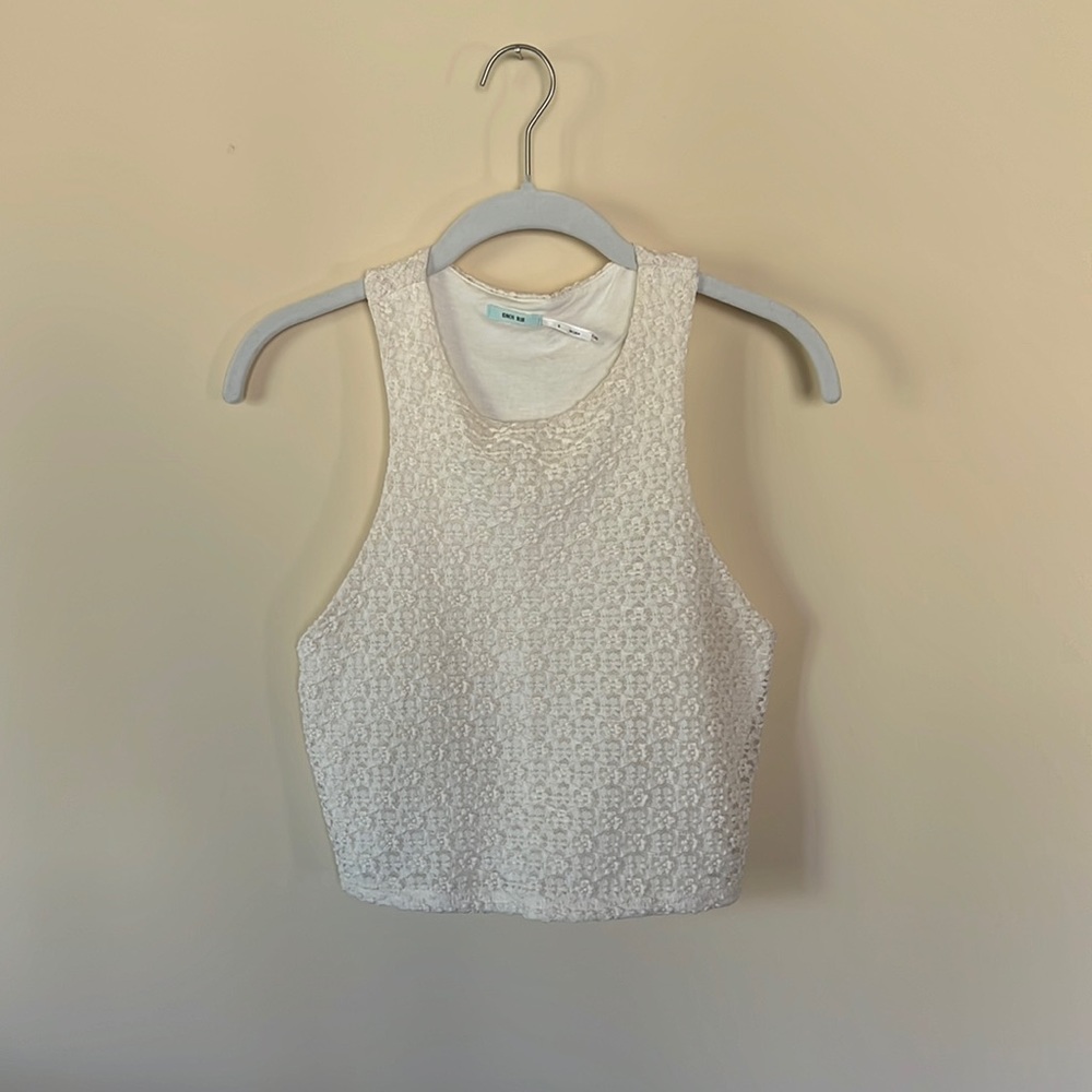 Kimchi Blue Crop Top, size small, ivory lace